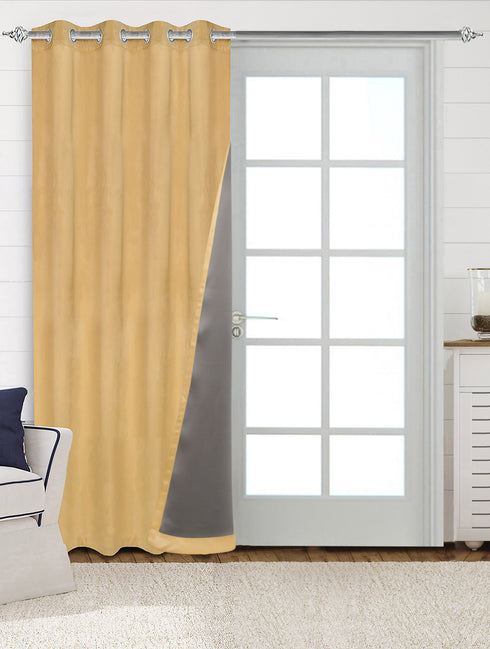 LA CREME Plain Velvet Curtain