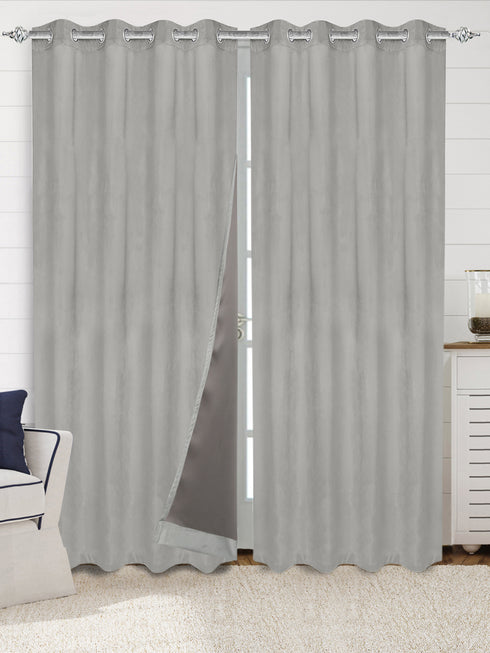 LA CREME Plain Velvet Curtain
