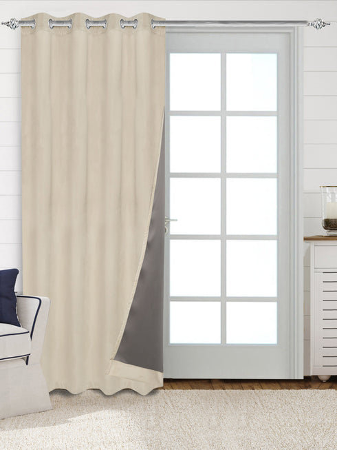 LA CREME Plain Velvet Curtain