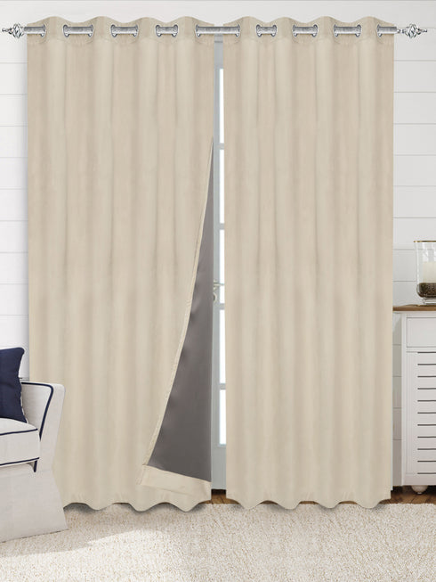 LA CREME Plain Velvet Curtain