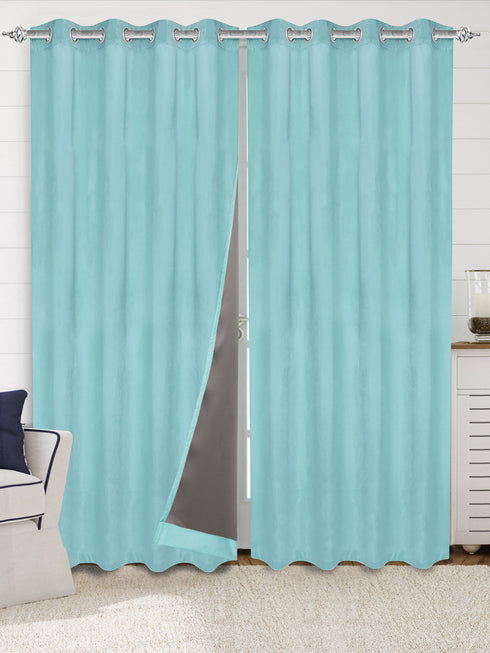 LA CREME Plain Velvet Curtain