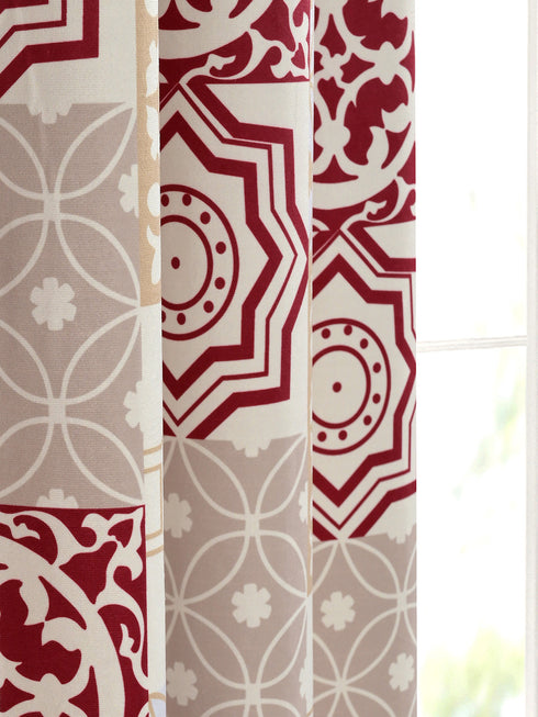 TILE Velvet Digital Print Curtain | Elegant & Durable