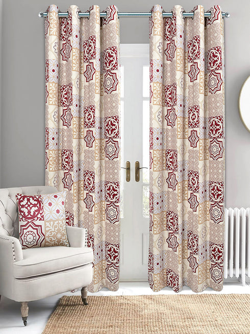 TILE Velvet Digital Print Curtain | Elegant & Durable