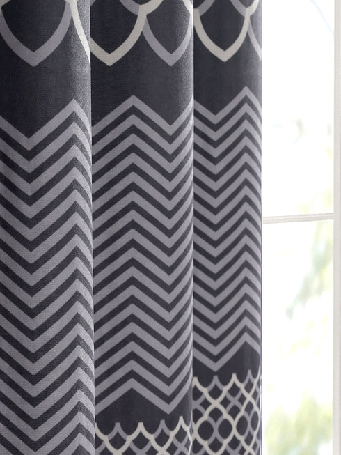 QUITE SPACE Velvet Digital Print Curtain | Stylish & Modern Design