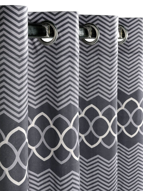 QUITE SPACE Velvet Digital Print Curtain | Stylish & Modern Design