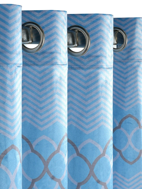 QUITE SPACE Velvet Digital Print Curtain | Stylish & Modern Design