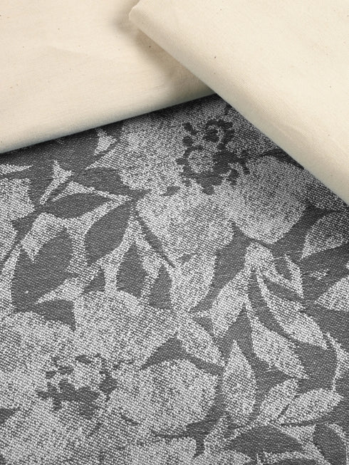 GIFT BOX | Kanan Grey Cotton Bedsheet-Cover | Matching Grey Reversible Quilt/Comforter | Combo Set For Gift & Daily Use