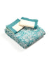 GIFT BOX | Kanan Teal Cotton Bedsheet-Cover | Matching Teal Reversible Quilt/Comforter | Combo Set For Gift & Daily Use