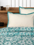 GIFT BOX | Kanan Teal Cotton Bedsheet-Cover | Matching Teal Reversible Quilt/Comforter | Combo Set For Gift & Daily Use