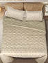 GIFT BOX | NOOR Beige Cotton Bedsheet-Cover | Matching Beige Reversible Quilt/Comforter | Combo Set For Gift & Daily Use