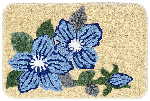 PINKY Microfiber with Anti-skid Backing Bath Mat |Water Absorbing Mat | Washable Quick Drying Footmat | Home, Bathroom, Bedroom, Kitchen | Floral Pattern