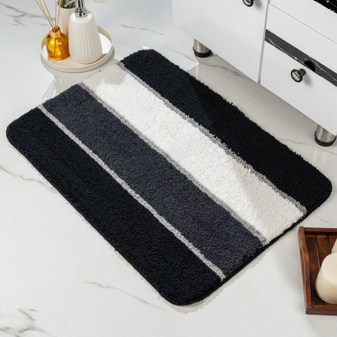 TRIS Soft Thick Microfiber Anti-Skid Bath Mats |Water Absorbing Mat | Washable Quick Drying Footmat | Home, Bathroom, Bedroom, Kitchen | Stripe Floor Mat