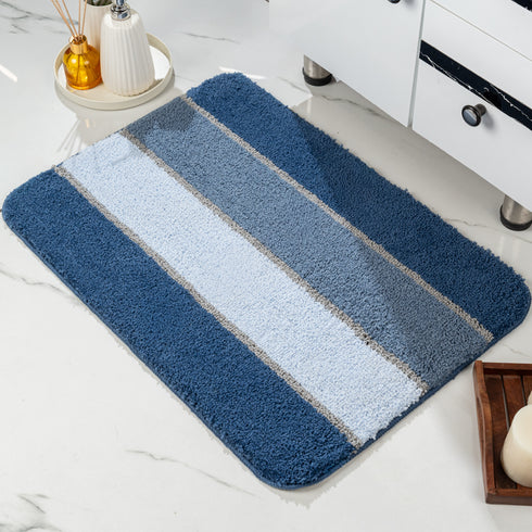 TRIS Soft Thick Microfiber Anti-Skid Bath Mats |Water Absorbing Mat | Washable Quick Drying Footmat | Home, Bathroom, Bedroom, Kitchen | Stripe Floor Mat