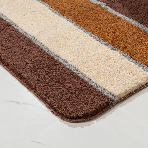 TRIS Soft Thick Microfiber Anti-Skid Bath Mats |Water Absorbing Mat | Washable Quick Drying Footmat | Home, Bathroom, Bedroom, Kitchen | Stripe Floor Mat