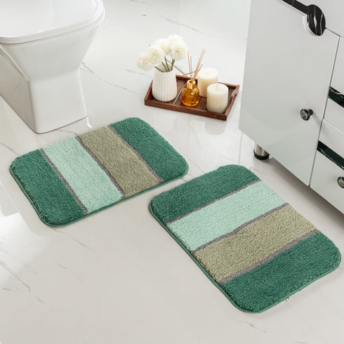TRIS Soft Thick Microfiber Anti-Skid Bath Mats |Water Absorbing Mat | Washable Quick Drying Footmat | Home, Bathroom, Bedroom, Kitchen | Stripe Floor Mat