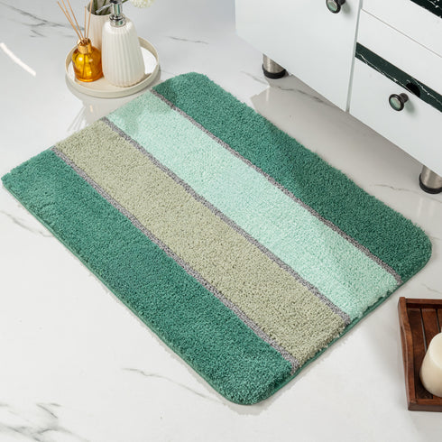 TRIS Soft Thick Microfiber Anti-Skid Bath Mats |Water Absorbing Mat | Washable Quick Drying Footmat | Home, Bathroom, Bedroom, Kitchen | Stripe Floor Mat
