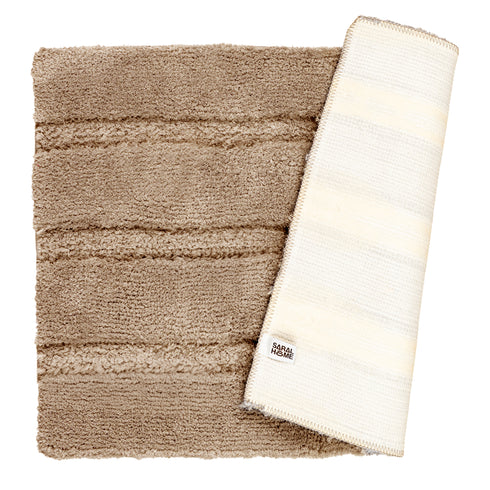 GIA Stripe Soft Microfiber Non Slip Thick Fluffy Soft Bath Mats |Water Absorbing Mat | Washable Quick Drying Foot mat | Home, Bathroom, Bedroom, Kitchen | Floor Mat