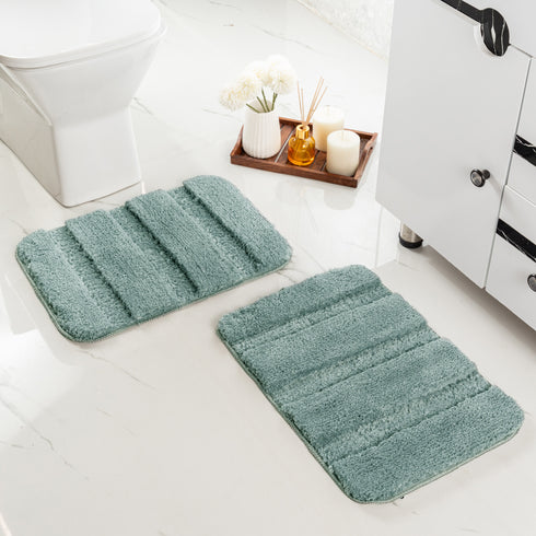 GIA Stripe Soft Microfiber Non Slip Thick Fluffy Soft Bath Mats |Water Absorbing Mat | Washable Quick Drying Foot mat | Home, Bathroom, Bedroom, Kitchen | Floor Mat