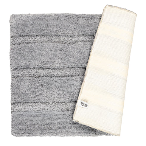 GIA Stripe Soft Microfiber Non Slip Thick Fluffy Soft Bath Mats |Water Absorbing Mat | Washable Quick Drying Foot mat | Home, Bathroom, Bedroom, Kitchen | Floor Mat