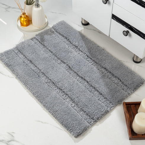 GIA Stripe Soft Microfiber Non Slip Thick Fluffy Soft Bath Mats |Water Absorbing Mat | Washable Quick Drying Foot mat | Home, Bathroom, Bedroom, Kitchen | Floor Mat