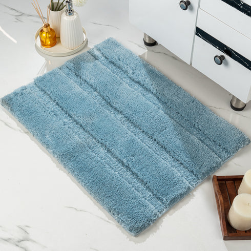 GIA Stripe Soft Microfiber Non Slip Thick Fluffy Soft Bath Mats |Water Absorbing Mat | Washable Quick Drying Foot mat | Home, Bathroom, Bedroom, Kitchen | Floor Mat
