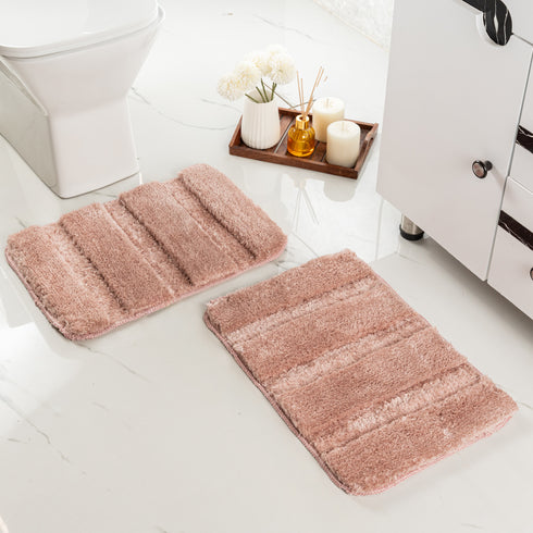 GIA Stripe Soft Microfiber Non Slip Thick Fluffy Soft Bath Mats |Water Absorbing Mat | Washable Quick Drying Foot mat | Home, Bathroom, Bedroom, Kitchen | Floor Mat
