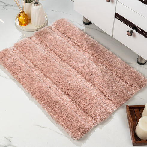GIA Stripe Soft Microfiber Non Slip Thick Fluffy Soft Bath Mats |Water Absorbing Mat | Washable Quick Drying Foot mat | Home, Bathroom, Bedroom, Kitchen | Floor Mat