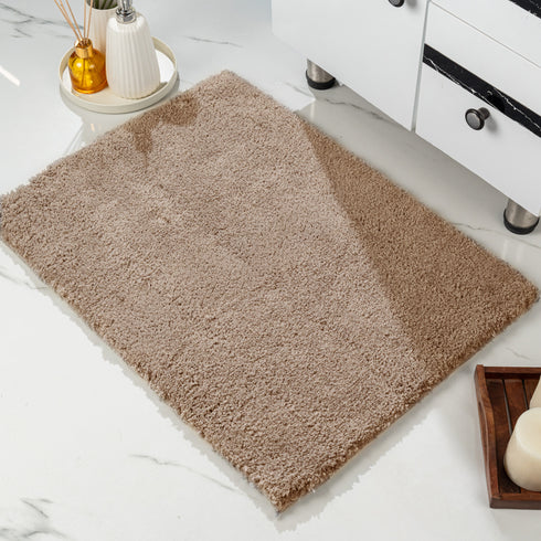 GIA Solid Soft Microfiber Non Slip Thick Fluffy Soft Bath Mats |Water Absorbing Mat | Washable Quick Drying Foot mat | Home, Bathroom, Bedroom, Kitchen | Solid Floor Mat