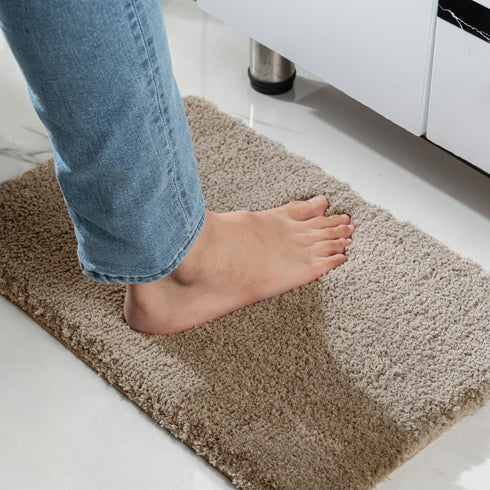 GIA Solid Soft Microfiber Non Slip Thick Fluffy Soft Bath Mats |Water Absorbing Mat | Washable Quick Drying Foot mat | Home, Bathroom, Bedroom, Kitchen | Solid Floor Mat