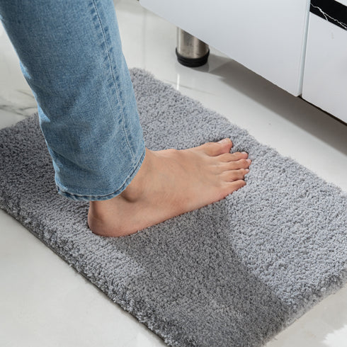 GIA Solid Soft Microfiber Non Slip Thick Fluffy Soft Bath Mats |Water Absorbing Mat | Washable Quick Drying Foot mat | Home, Bathroom, Bedroom, Kitchen | Solid Floor Mat