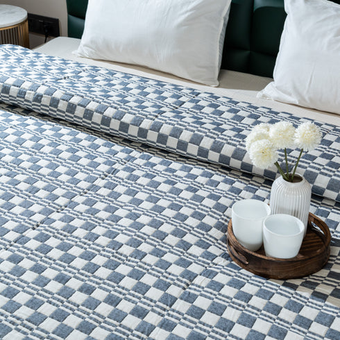 Dibbi Bedspread- Comforter/Quilt for All Season | Soft Plush Cotton Surface , Micro Polyester filling | Cotton Blanket/ coverlet with Pillow Cover