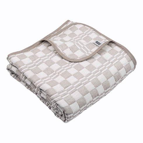 GIFT BOX | SHEEN SHINE Beige Bedsheet-Cover | Matching Ivory-Beige Quilt/Comforter | Combo Set For Gift & Daily Use