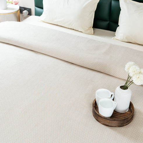 Saral Home Pure Cotton Bedsheet |Breathable Woven Bedspread with Pillow Cover | D MOND pattern |