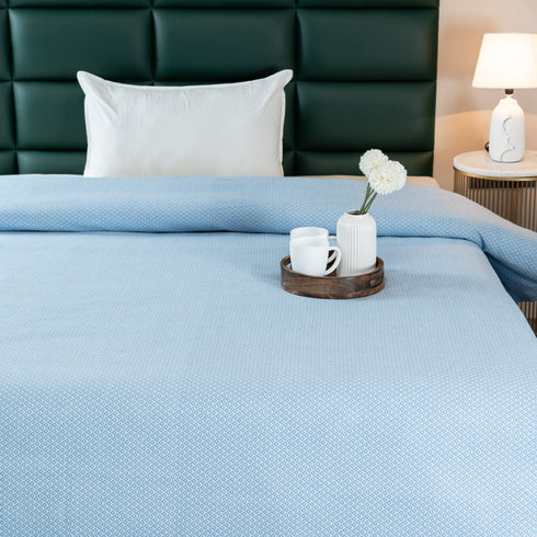 Saral Home Pure Cotton Bedsheet |Breathable Woven Bedspread with Pillow Cover | D MOND pattern |