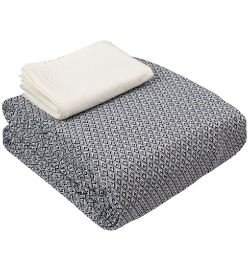Saral Home Pure Cotton Bedsheet |Breathable Woven Bedspread with Pillow Cover | D MOND pattern |