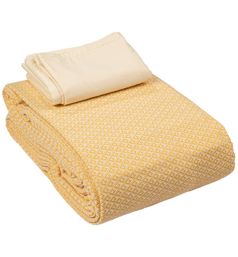 Saral Home Pure Cotton Bedsheet |Breathable Woven Bedspread with Pillow Cover | D MOND pattern |