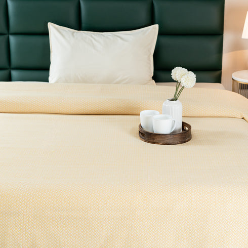 Saral Home Pure Cotton Bedsheet |Breathable Woven Bedspread with Pillow Cover | D MOND pattern |