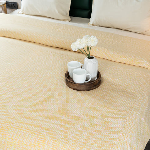 Saral Home Pure Cotton Bedsheet |Breathable Woven Bedspread with Pillow Cover | D MOND pattern |