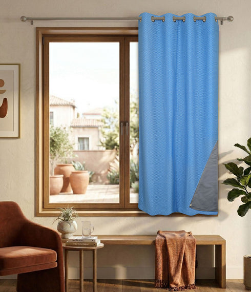 D Mond Pattern Cotton Curtain | Breathable Woven Yarn | Home Living Room Lobby Bedroom|