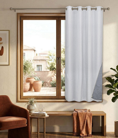 D Mond Pattern Cotton Curtain | Breathable Woven Yarn | Home Living Room Lobby Bedroom|
