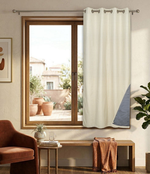 D Mond Pattern Cotton Curtain | Breathable Woven Yarn | Home Living Room Lobby Bedroom|