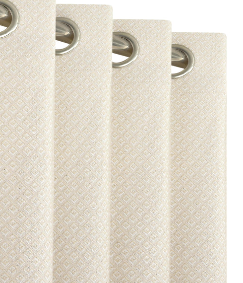 D Mond Pattern Cotton Curtain | Breathable Woven Yarn | Home Living Room Lobby Bedroom|
