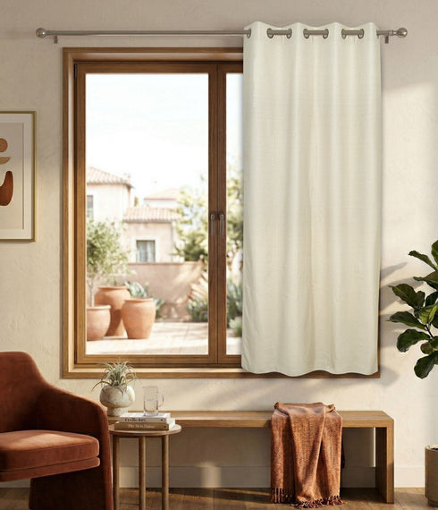D Mond Pattern Cotton Curtain | Breathable Woven Yarn | Home Living Room Lobby Bedroom|