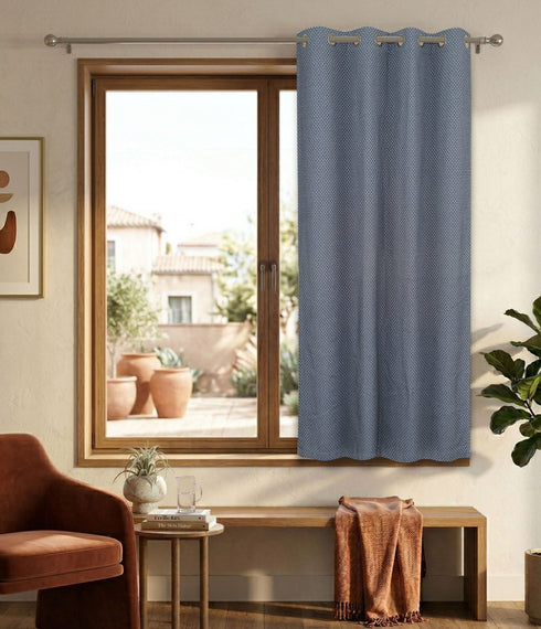 D Mond Pattern Cotton Curtain | Breathable Woven Yarn | Home Living Room Lobby Bedroom|