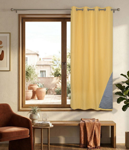 D Mond Pattern Cotton Curtain | Breathable Woven Yarn | Home Living Room Lobby Bedroom|