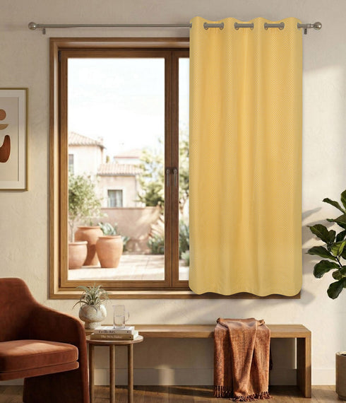 D Mond Pattern Cotton Curtain | Breathable Woven Yarn | Home Living Room Lobby Bedroom|