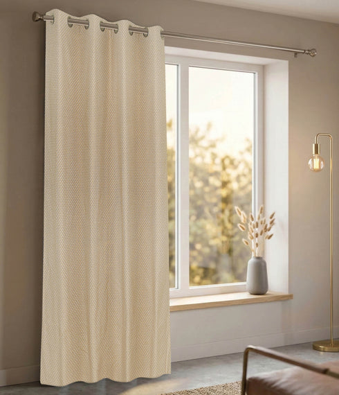 D Mond Pattern Cotton Curtain | Breathable Woven Yarn | Home Living Room Lobby Bedroom|
