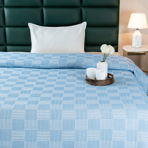 Saral Home Pure Cotton Bedsheet Set |Breathable Woven Bedspread with Pillow Cover | Huck Lace pattern |