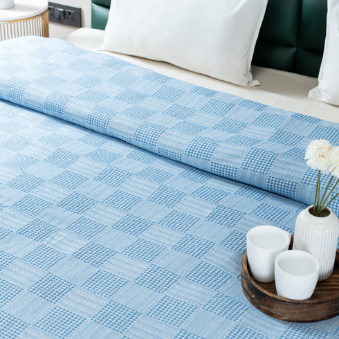 Saral Home Pure Cotton Bedsheet Set |Breathable Woven Bedspread with Pillow Cover | Huck Lace pattern |