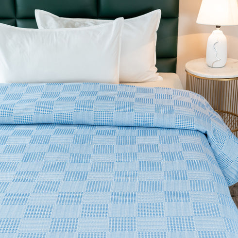 Saral Home Pure Cotton Bedsheet Set |Breathable Woven Bedspread with Pillow Cover | Huck Lace pattern |